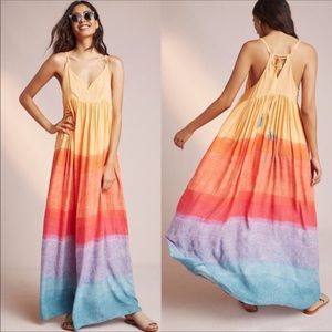 Carla Weeks Anthropologie Setting Sun Maxi Dress